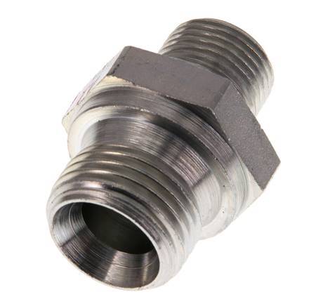 G 1/2'' x G 3/8'' Acero cincado Espiga doble 400 - Hidráulica [2 Piezas]