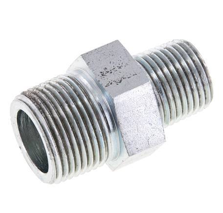 1/2'' NPT x 3/4'' NPT Espiga doble de acero zincado 170 Bar - Hidráulico