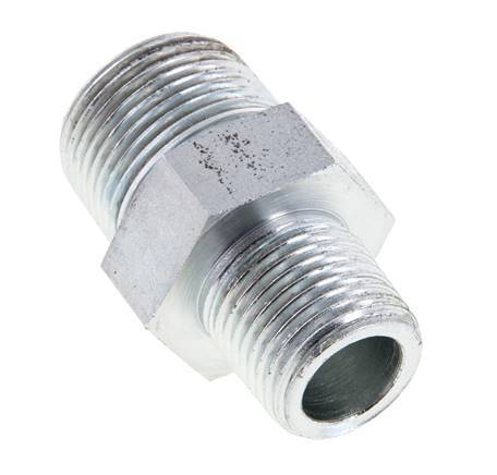 1/2'' NPT x 3/4'' NPT Espiga doble de acero zincado 170 Bar - Hidráulico