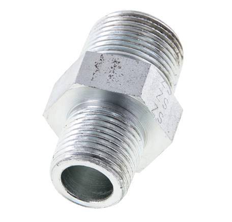 1/2'' NPT x 3/4'' NPT Espiga doble de acero zincado 170 Bar - Hidráulico
