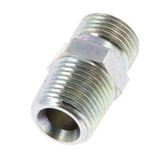 1/2'' NPT x G 1/2'' Zinc plated Steel Double Nipple 3-pieces 280 Bar - Hydraulic