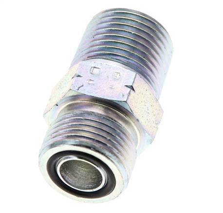 UN 13/16''-16 x 1/2'' NPT Acero zincado Espiga doble ORFS 630 Barra - Hidráulica