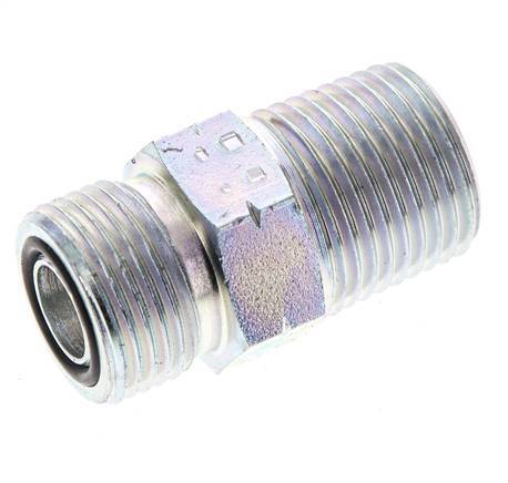 UN 13/16''-16 x 1/2'' NPT Acero zincado Espiga doble ORFS 630 Barra - Hidráulica