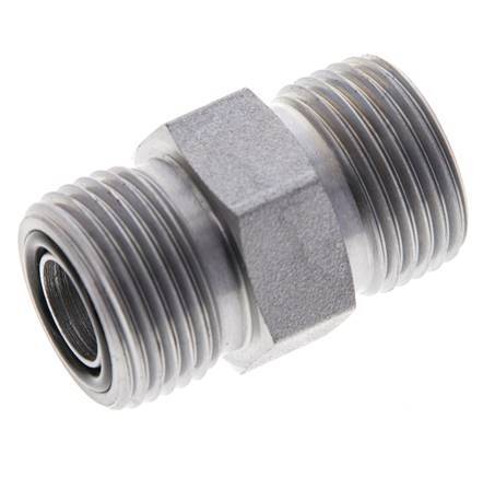 UN 13/16''-16 Acero zincado Doble Racor ORFS 630 Bar - Hidráulico