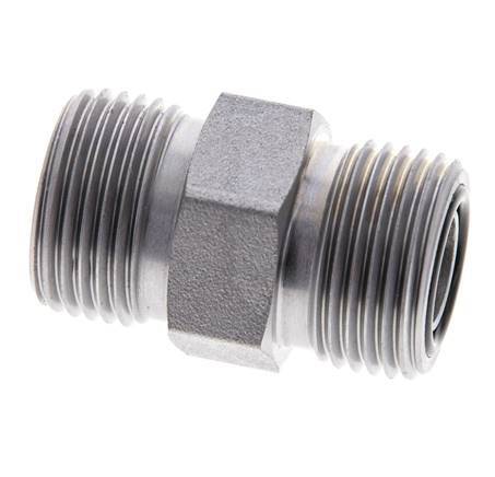 UN 13/16''-16 Acero zincado Doble Racor ORFS 630 Bar - Hidráulico