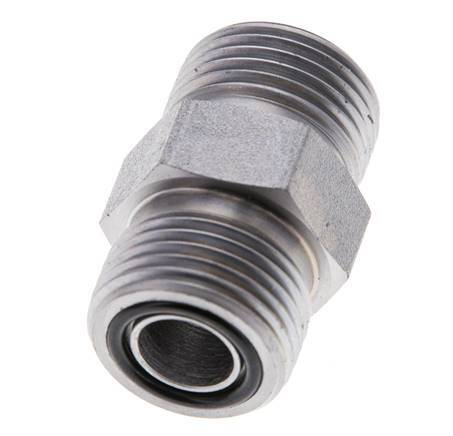 UN 13/16''-16 Acero zincado Doble Racor ORFS 630 Bar - Hidráulico