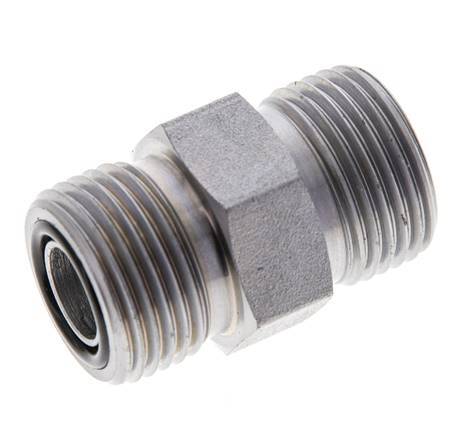 UN 13/16''-16 Acero zincado Doble Racor ORFS 630 Bar - Hidráulico