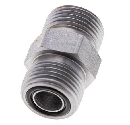 UN 13/16''-16 Acero zincado Doble Racor ORFS 630 Bar - Hidráulico