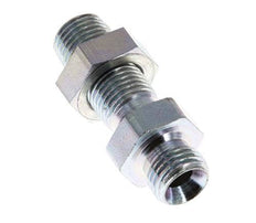 G 1/4'' Zinc plated Steel Bulkhead Double nipple 350 Bar - Hydraulic