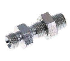 G 1/4'' Zinc plated Steel Bulkhead Double nipple 350 Bar - Hydraulic