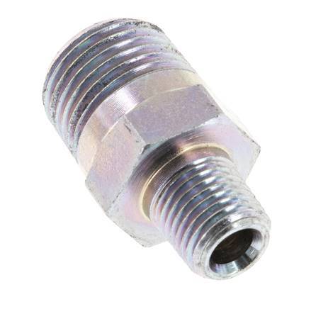 1/4'' NPT x 1/2'' NPT Acero Cincado Espiga Doble 210 Bar - Hidráulico