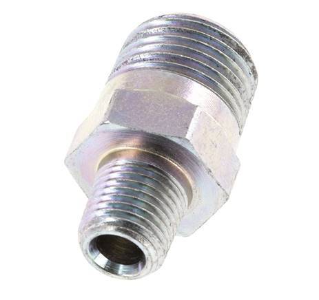 1/4'' NPT x 1/2'' NPT Acero Cincado Espiga Doble 210 Bar - Hidráulico