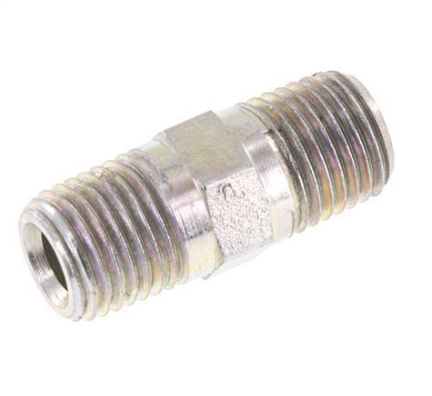 1/4'' NPT Zinc plated Steel Double Nipple 275 Bar - Hydraulic [2 Pieces]