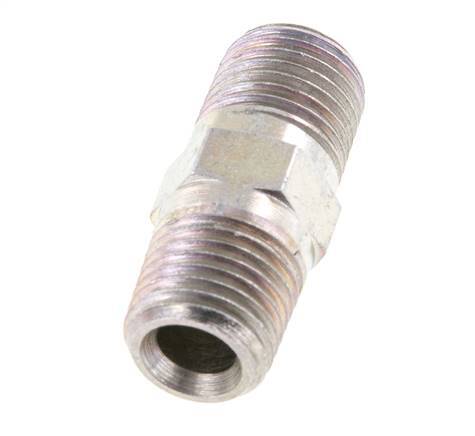 1/4'' NPT Zinc plated Steel Double Nipple 275 Bar - Hydraulic [2 Pieces]