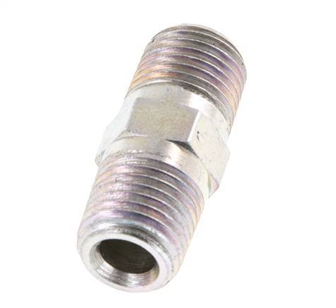 1/4'' NPT Zinc plated Steel Double Nipple 275 Bar - Hydraulic [2 Pieces]