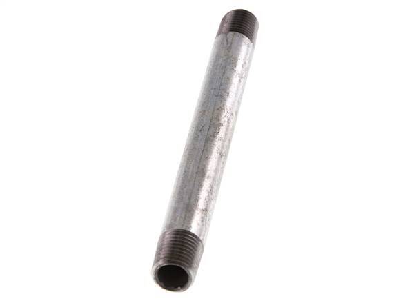 R 1/4'' Zinc plated Steel Double Pipe Nipple 50 Bar DIN 2982 - 120mm [2 Pieces]