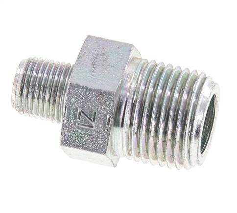 1/8'' NPT x 3/8'' NPT Espiga doble de acero zincado 210 Bar - Hidráulico