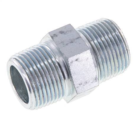 3/4'' NPT Zinc plated Steel Double Nipple 170 Bar - Hydraulic