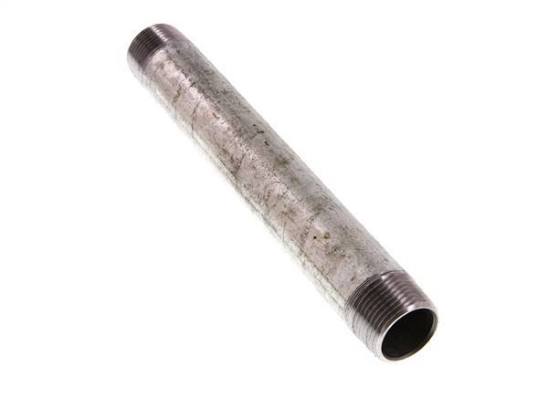 R 3/4'' Zinc plated Steel Double Pipe Nipple 50 Bar DIN 2982 - 180mm [2 Pieces]