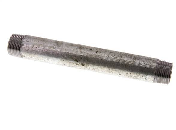 R 3/4'' Zinc plated Steel Double Pipe Nipple 50 Bar DIN 2982 - 180mm [2 Pieces]