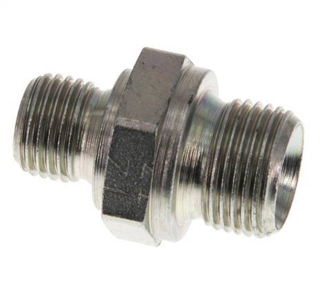 G 3/8'' x G 1/4'' Acero zincado Espiga Doble 400 Bar - Hidráulica [2 Piezas]