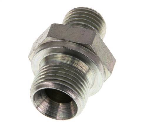 G 3/8'' x G 1/4'' Acero zincado Espiga Doble 400 Bar - Hidráulica [2 Piezas]