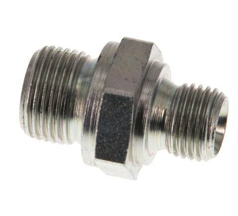 G 3/8'' x G 1/4'' Zinc plated Steel Double Nipple 400 Bar - Hydraulic [2 Pieces]