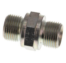 G 3/8'' Zinc plated Steel Double Nipple 400 Bar - Hydraulic [2 Pieces]