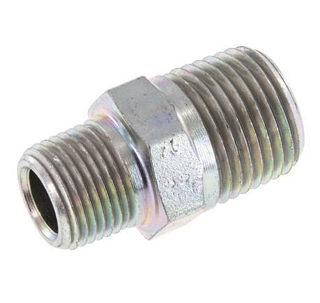 Espiga doble de acero cincado de 3/8'' NPT x 1/2'' NPT 210 Bar - Hidráulica