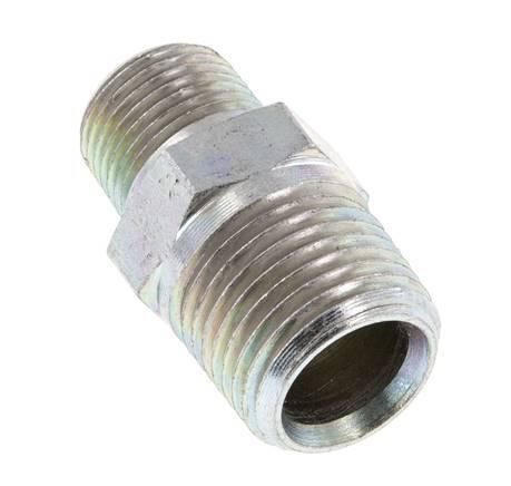 Espiga doble de acero cincado de 3/8'' NPT x 1/2'' NPT 210 Bar - Hidráulica