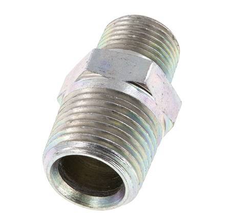 Espiga doble de acero cincado de 3/8'' NPT x 1/2'' NPT 210 Bar - Hidráulica