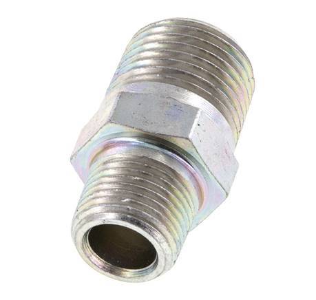 Espiga doble de acero cincado de 3/8'' NPT x 1/2'' NPT 210 Bar - Hidráulica