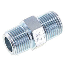 3/8'' NPT Zinc plated Steel Double Nipple 210 Bar - Hydraulic [2 Pieces]