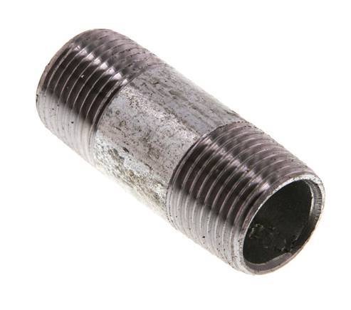 R 3/8'' Zinc plated Steel Double Pipe Nipple 50 Bar DIN 2982 - 40mm [5 Pieces]