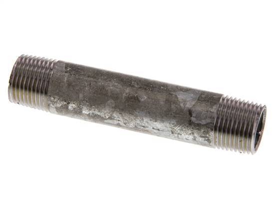 R 3/8'' Zinc plated Steel Double Pipe Nipple 50 Bar DIN 2982 - 80mm [2 Pieces]