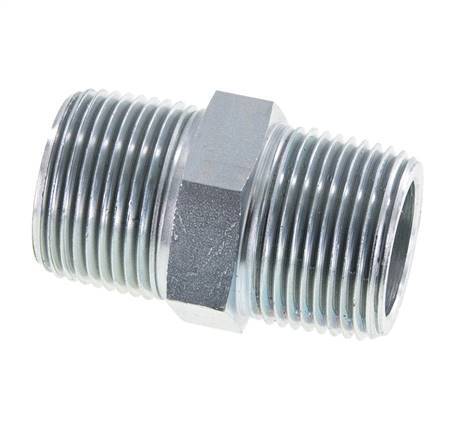 1'' NPT Zinc plated Steel Double Nipple 140 Bar - Hydraulic