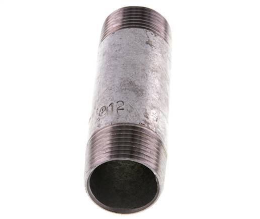 R 1'' Zinc plated Steel Double Pipe Nipple 50 Bar DIN 2982 - 100mm [2 Pieces]