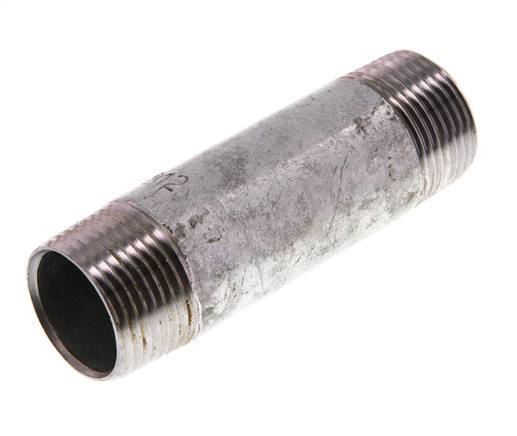 R 1'' Zinc plated Steel Double Pipe Nipple 50 Bar DIN 2982 - 100mm [2 Pieces]