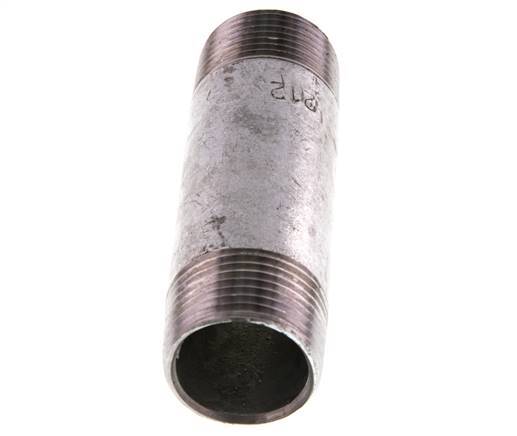 R 1'' Zinc plated Steel Double Pipe Nipple 50 Bar DIN 2982 - 100mm [2 Pieces]