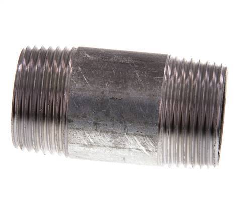 R 1'' Zinc plated Steel Double Pipe Nipple 50 Bar DIN 2982 - 60mm [5 Pieces]