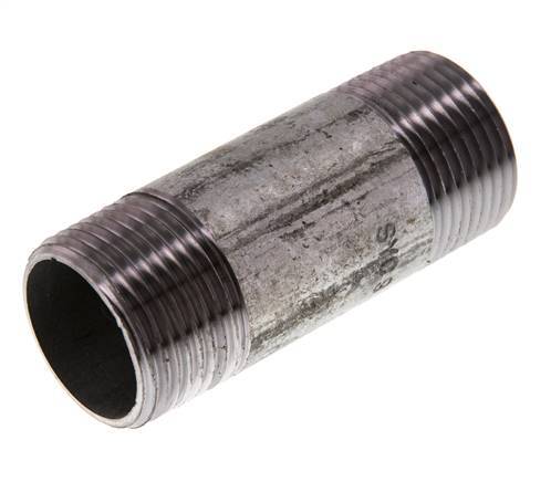 R 1'' Zinc plated Steel Double Pipe Nipple 50 Bar DIN 2982 - 80mm [5 Pieces]