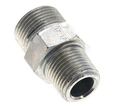 UNS 1''-14 x 1/2'' NPT Zinc plated Steel Double Nipple ORFS 400 Bar - Hydraulic