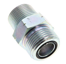 UN 1-3/16''-12 x 3/4'' NPT Zinc plated Steel Double Nipple ORFS 400 Bar - Hydraulic