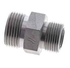 UN 1-3/16''-12 x UNS 1''-14 Zinc plated Steel Double Nipple ORFS 400 Bar - Hydraulic