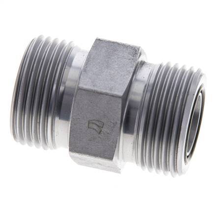 UN 1-3/16''-12 Acero zincado Espiga doble ORFS 400 Bar - Hidráulico