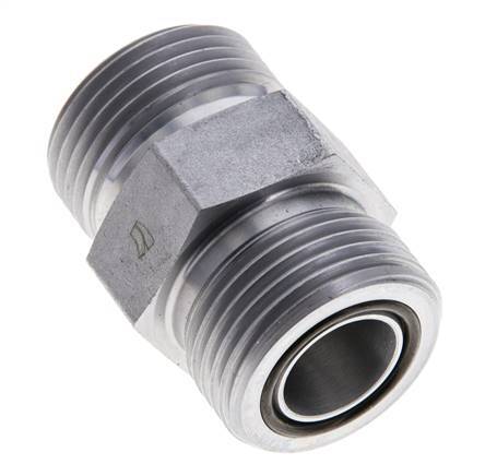 UN 1-3/16''-12 Acero zincado Espiga doble ORFS 400 Bar - Hidráulico