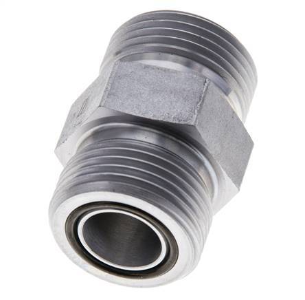 UN 1-3/16''-12 Acero zincado Espiga doble ORFS 400 Bar - Hidráulico
