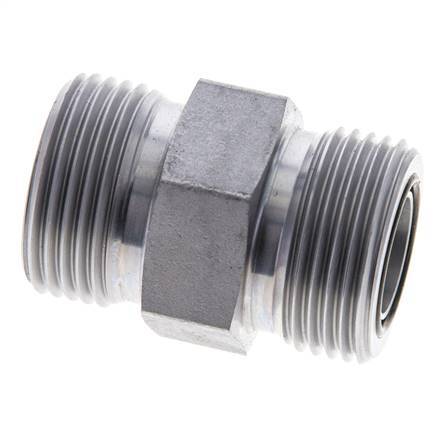 UN 1-3/16''-12 Acero zincado Espiga doble ORFS 400 Bar - Hidráulico