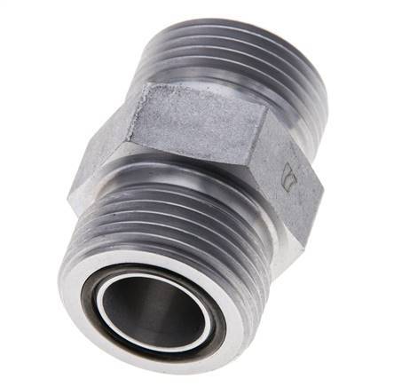 UN 1-3/16''-12 Acero zincado Espiga doble ORFS 400 Bar - Hidráulico