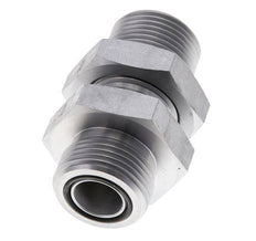 UN 1-3/16''-12 Male Zincated Steel Bulkhead Fitting ORFS 400 Bar - Hydraulic